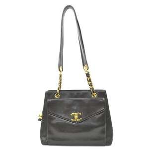 CHANEL Black Leather Shoulder Bag